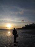 SX21252 Jenni with sunset over Tenby South Beach.jpg